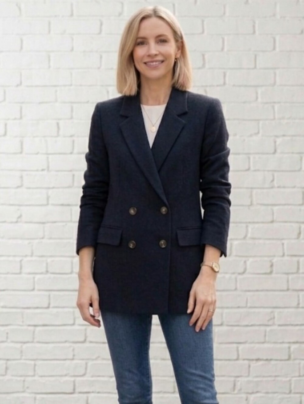 OLD NAVY Women's Navy‎ Blue Double-Breasted Oversized Blazer Size Small NWT